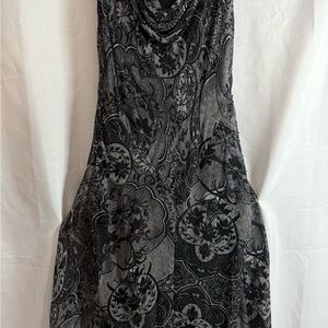 White House Black Market Black and Gray Dress